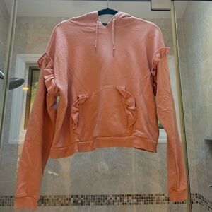 Pink ruffle sweatshirt